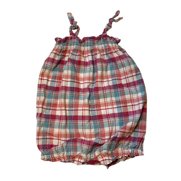 Tea Collection Plaid Bubble Romper 18-24M - Picture 1 of 4